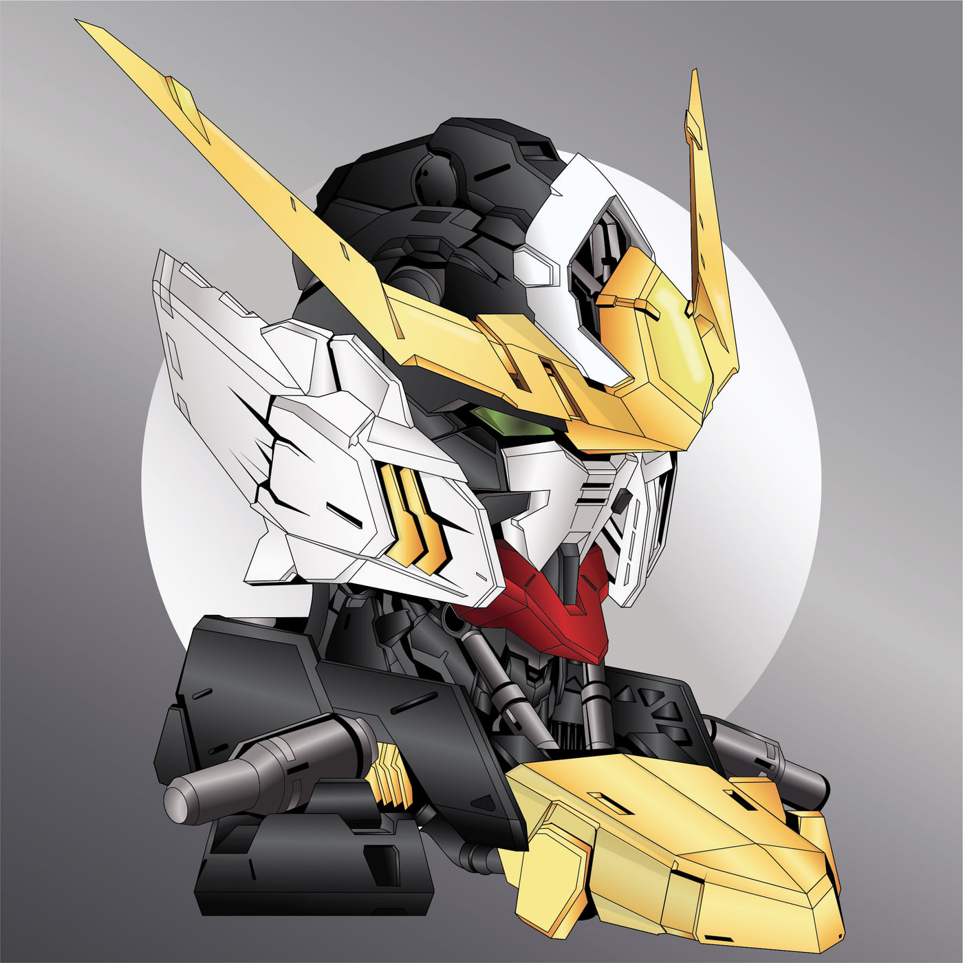 Vector illustration of the ASW-G-08 Gundam